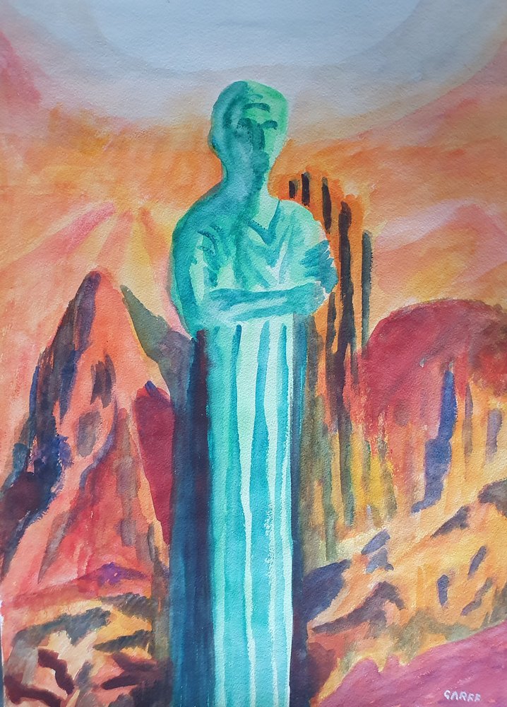 culptures is the uttermost unique and personal while bringing up the mystery and spiritual aspects of the legacy of hermetical knowledge from our archaic ancestry.
In the late '80s, Artists discovered the book by the British author Wilfred Thesiger who explored the Arabian Peninsula describing the extraordinary way of life of the Bedu based on granitic honor culture. The travel impressions of the explorer, so vividly depicted, massively impressed Garff's artistic imagination. Riding the wave of this inspiration, Maestro created the Arabic part of this Artistic treasure.